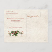 Elegante   stijl Noel Floral Feestdagenkaart (Achterkant)