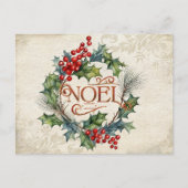 Elegante   stijl Noel Floral Feestdagenkaart (Voorkant)