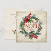 Elegante   stijl Noel Floral Feestdagenkaart (Voorkant / Achterkant)