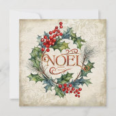 Elegante   stijl Noel Floral Feestdagenkaart (Voorkant)