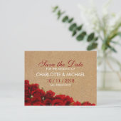 Elegante stijl rode rozen aankondigingskaart (Staand voorkant)