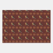 Elegante stijl vogels kerst poinsettia inpakpapier vel (Voorkant)