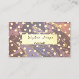 Elegante Stijlvol,Gouden Lijst,Confetti,Stippen Visitekaartje