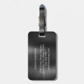 Elegante stijlvolle 2 monogram Initiaal black meta Bagagelabel (Achterkant verticaal)