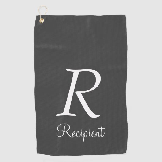 Elegante, stijlvolle aangepaste naam & Initiaal go Golfhanddoek (Voorkant)