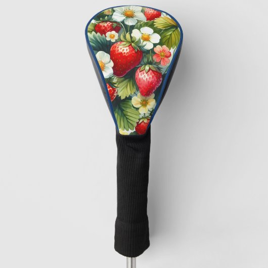 Elegante stijlvolle aardbeienpleister Daisy Flower Golfheadcover (Voorkant)