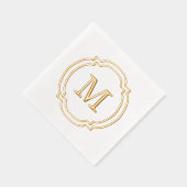 Elegante stijlvolle achternaam Monogram Folie Servetten (Rechts)