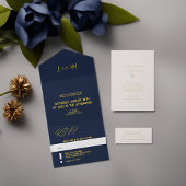 Elegante stijlvolle alles-in-één bruiloft uitnodig all in one uitnodiging