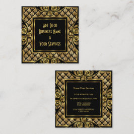 Elegante stijlvolle Art Deco goud zwart vintage 19 Vierkante Visitekaartje