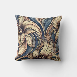 Elegante & stijlvolle Art Nouveau bloemmotief goud Kussen