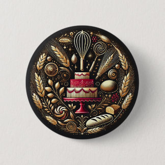 Elegante stijlvolle bakker ronde button 5,7 cm