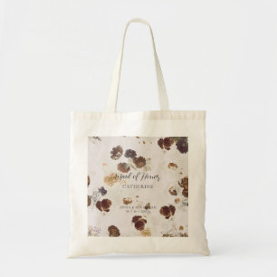 Elegante stijlvolle beige rozen bloemendessin brui tote bag