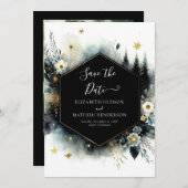 Elegante stijlvolle betoverde bos bruiloft save the date (Voorkant / Achterkant)