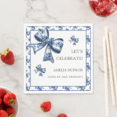 Elegante stijlvolle blauwe bloemen bogen klasse va servet (Insitu)