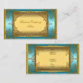 Elegante stijlvolle Blauwgroen Blue Gold Elite Visitekaartje (Voorkant / Achterkant)