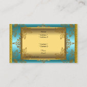 Elegante stijlvolle Blauwgroen Blue Gold Elite Visitekaartje (Achterkant)