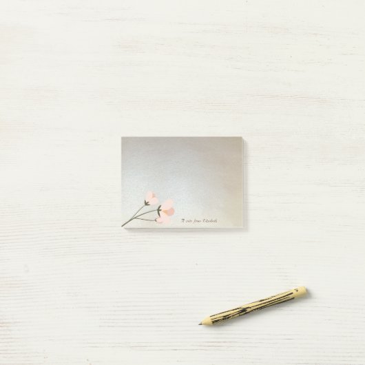 Elegante stijlvolle bloem post-it® notes (Op bureau)