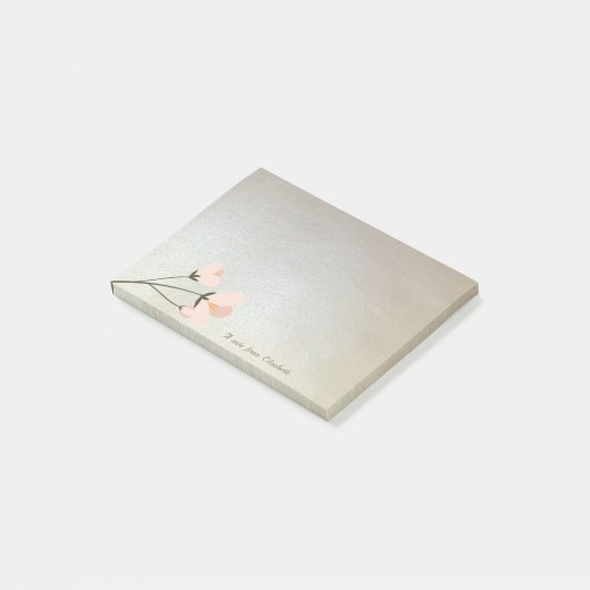 Elegante stijlvolle bloem post-it® notes (Schuin)