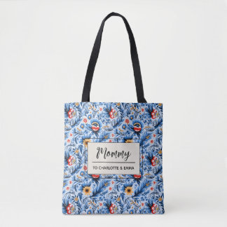 Elegante Stijlvolle Bloemen Custom Mama & Kinder N Tote Bag