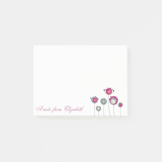 Elegante stijlvolle bloemen post-it® notes (Voorkant)