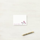 Elegante stijlvolle bloemen post-it® notes (Op bureau)