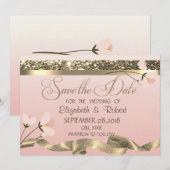 Elegante Stijlvolle Bloemige Bewaar De Datum Save The Date (Voorkant / Achterkant)