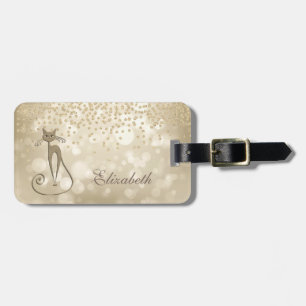 Elegante stijlvolle Bokeh folie confetti-diamant Bagagelabel