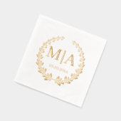 Elegante stijlvolle botanische monogram bruiloft g folie servetten (Links)