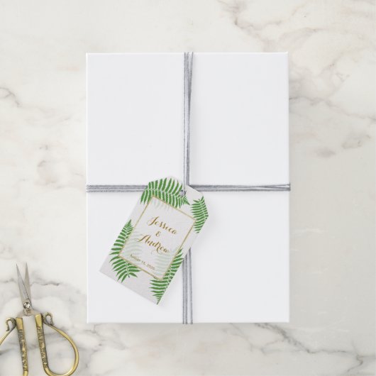 Elegante stijlvolle Bracken Bruiloft Cadeaulabel (Met Touw)