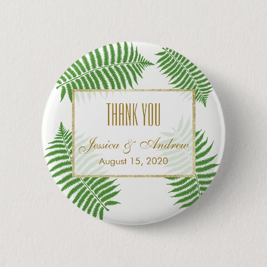 Elegante stijlvolle Bracken bruiloft Ronde Button 5,7 Cm (Voorkant)