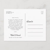 Elegante stijlvolle bruiloft bedankt briefkaart (Achterkant)