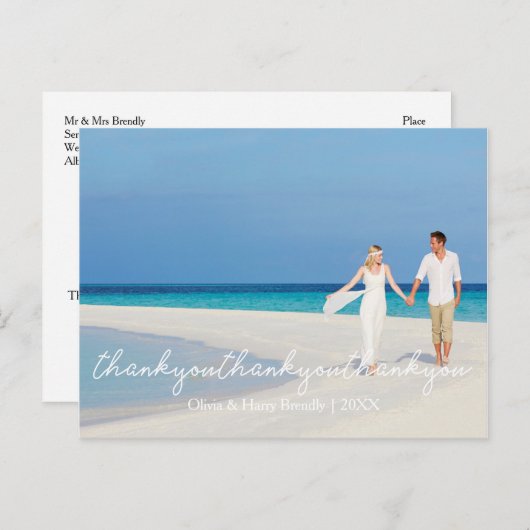 Elegante stijlvolle bruiloft dank u Briefkaart (Voorkant / Achterkant)