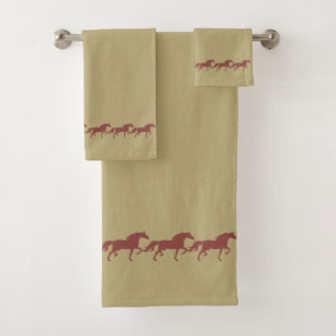 Elegante stijlvolle bruine baardpaarden op Lucky B Bad Handdoek