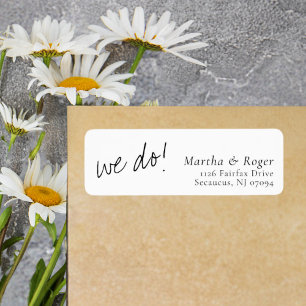 Elegante Stijlvolle Calligrafie Huwelijk Retouradr Etiket