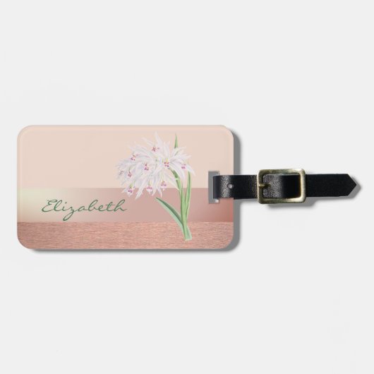 Elegante Stijlvolle Chic,Bloem Bagagelabel (Voorkant horizontaal)