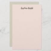 Elegante Stijlvolle Chic Gewone Handgeschreven Scr Briefpapier (Voorkant / Achterkant)