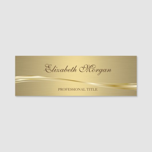 Elegante stijlvolle chic goud naamplaatje (Voorkant)