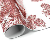 Elegante  stijlvolle Chic Horses Red Toile Cadeaupapier (Rol Hoek)