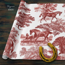 Elegante stijlvolle Chic Horses Red Toile