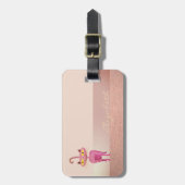Elegante stijlvolle chic, speelse kat bagagelabel (Voorkant verticaal)