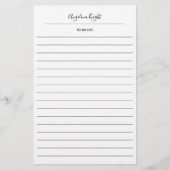 Elegante stijlvolle chic to-do-lijst handschrift s briefpapier (Voorkant)