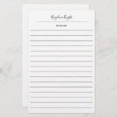 Elegante stijlvolle chic todo-lijst handschrift sc briefpapier (Voorkant / Achterkant)