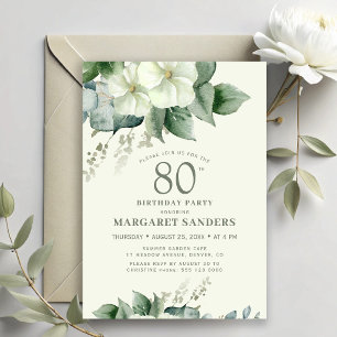 Elegante stijlvolle chic vrouwelijke bloem 80ste v kaart