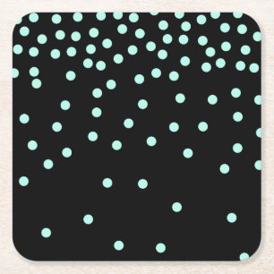 Elegante stijlvolle chick mint polka dots patroon kartonnen onderzetters