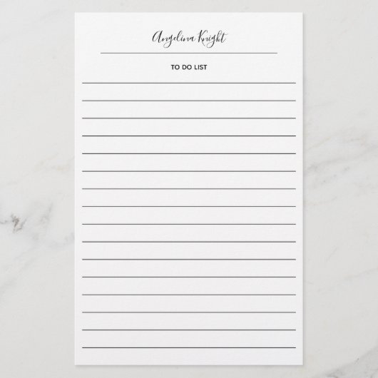 Elegante stijlvolle chique takenlijst handgeschrev briefpapier (Voorkant)