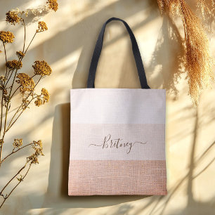 Elegante Stijlvolle Chique Terracotta Strepen Brui Tote Bag