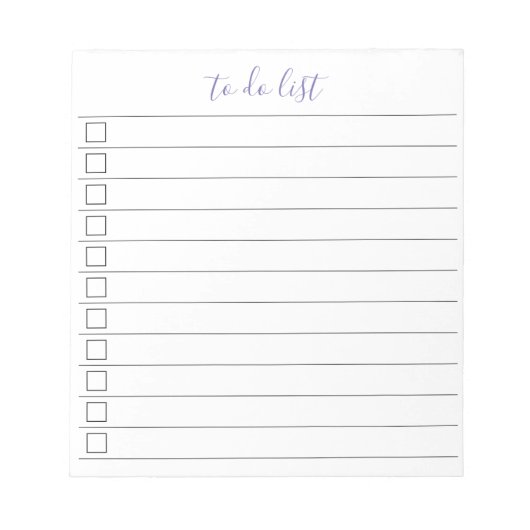 Elegante stijlvolle chique to-do list handschrift  notitieblok (Voorkant)