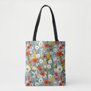Elegante stijlvolle cute boho botanische bloemmoti tote bag