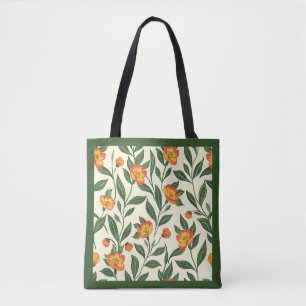 Elegante stijlvolle cute oranje botanische bloem tote bag