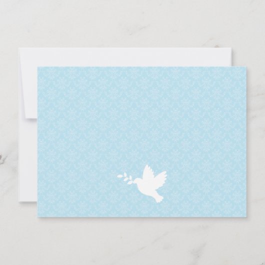 Elegante Stijlvolle Damask Fotodoop Uitnodigingen (Achterkant)